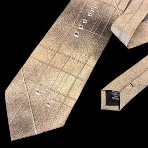 VINTAGE JCPenney’s Towncraft Metallic Sand Beige Tan Lightbrown Men’s Tie